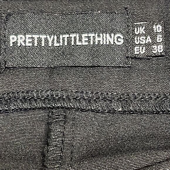 Pretty Little Thing Black Silky Side Zip Pants- Size 6 - Picture 13 of 15